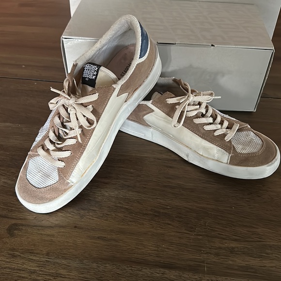 EUC Golden Goose Stardan in beige nylon and mesh with tobacco suede inserts 44 - Picture 5 of 8